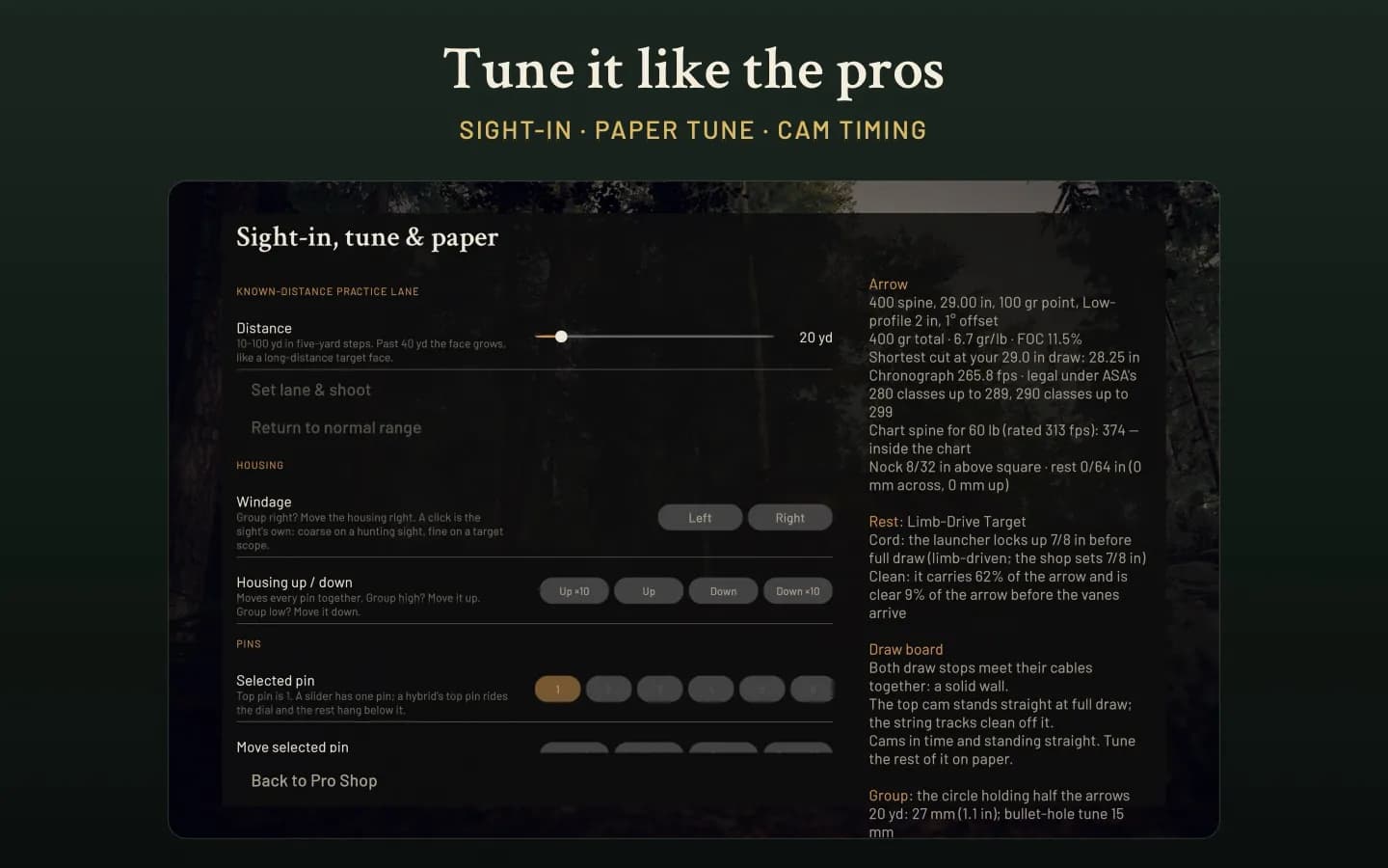 The sight-in, tune and paper page